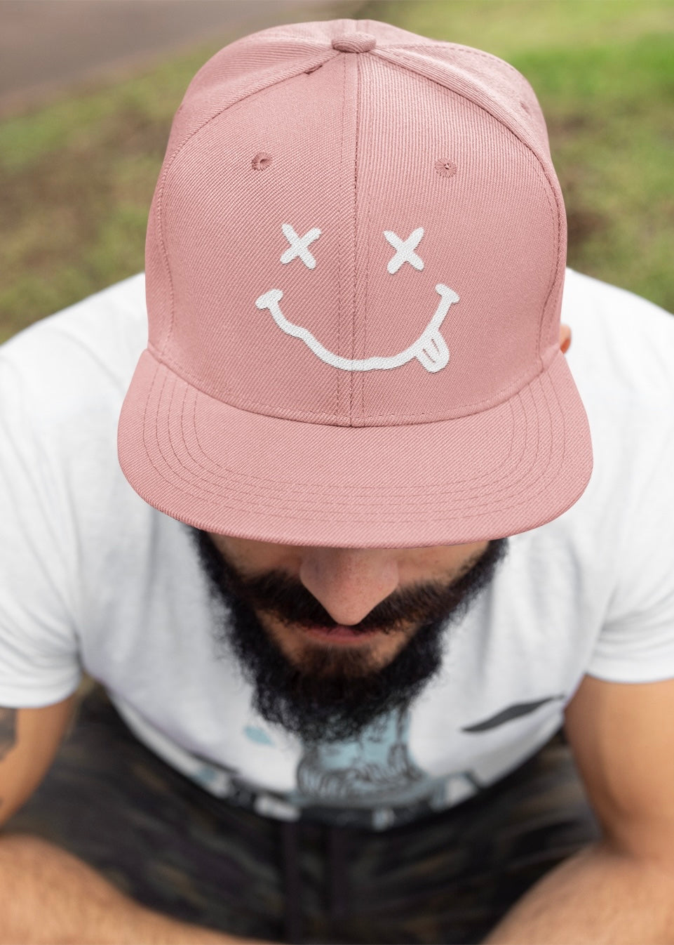 SMILEY EMBROIDERED HAT