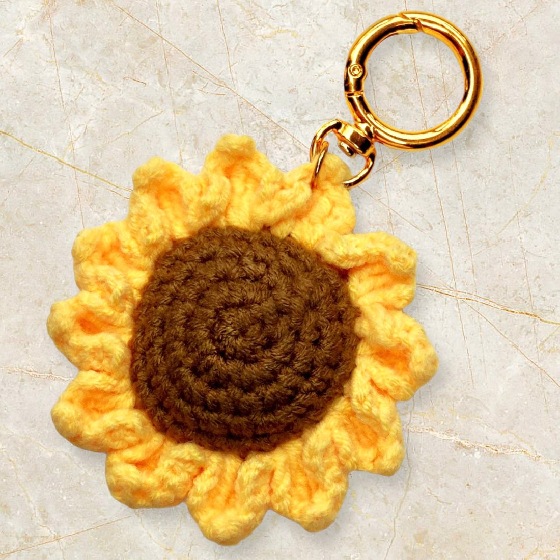 CROCHET SUNFLOWER KEYCHAIN