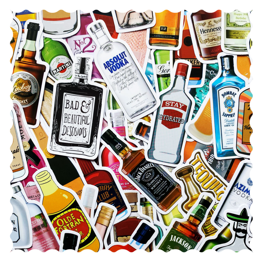 ALCOHOL BOTTLES! (STICKER PACK 50PCS)